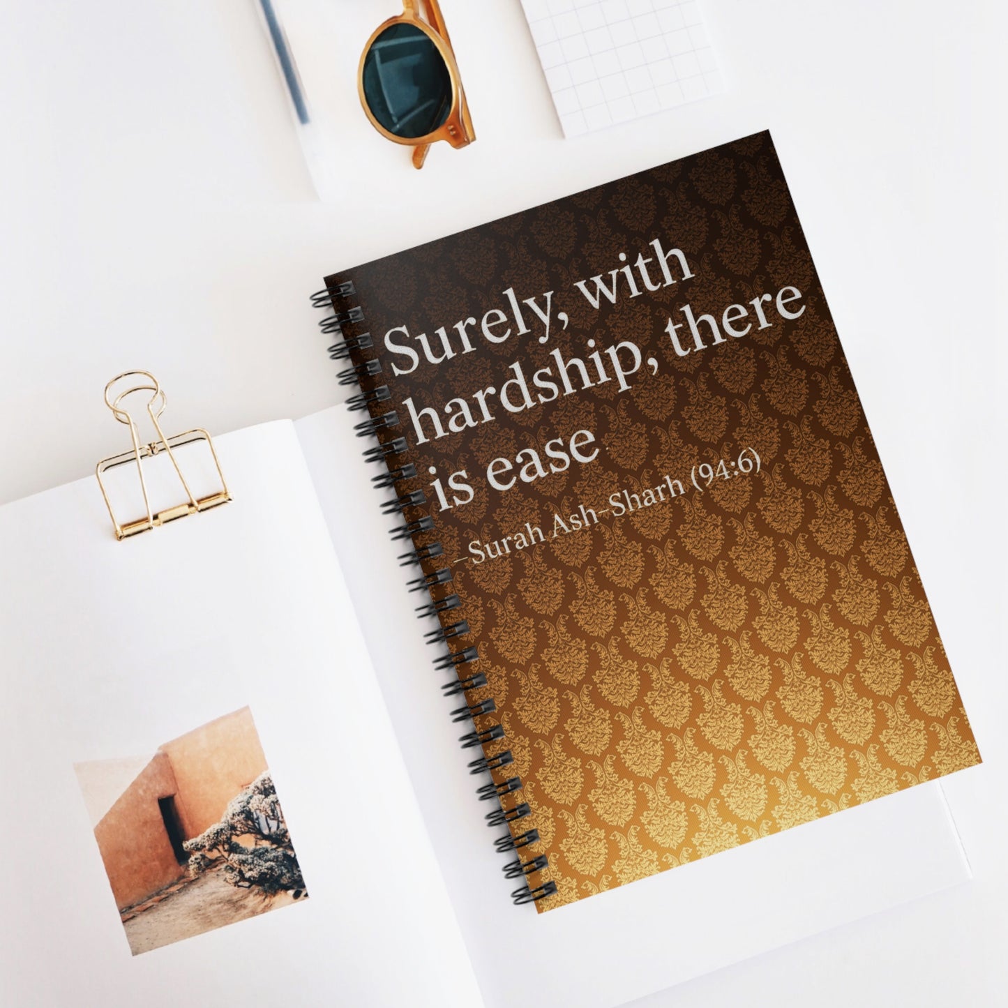 Islamic Spiral Notebook - Inspirational Surah Design, Perfect for Journaling, Gift for Students, Eid, Ramadan, or Daily Use