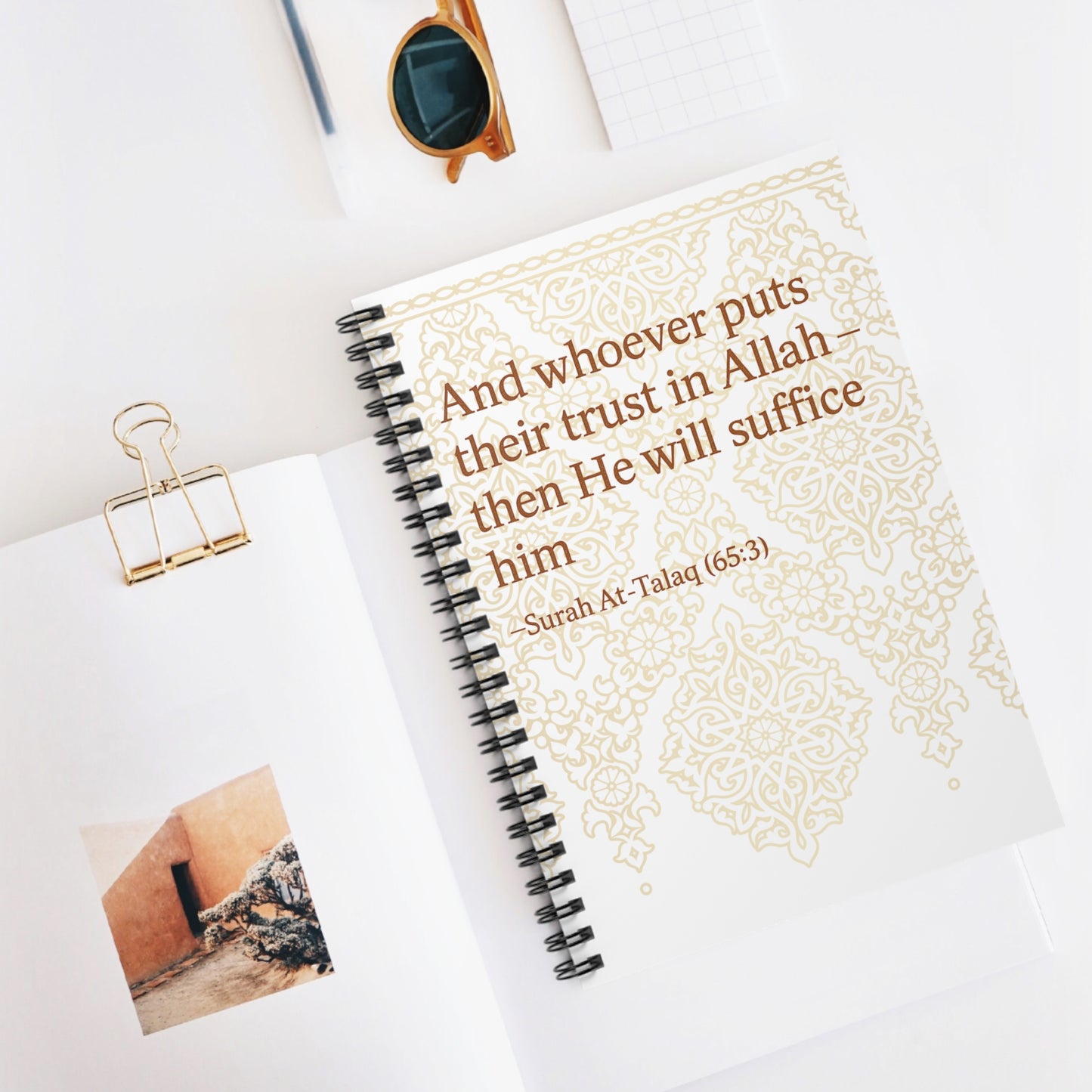 Inspirational Spiral Notebook, Islamic Quotes, Ruled Journal, Gift for Students, Eid Mubarak, Daily Planner