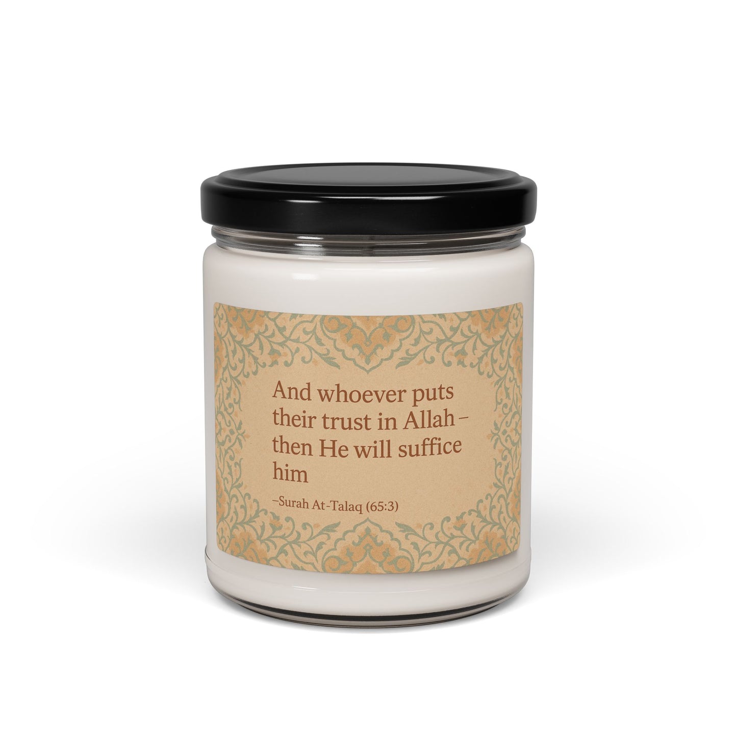 Scented Soy Candle, Inspirational Home Decor, Relaxing Gift, Islamic Quote Candle, Meditation Helper, Aromatherapy